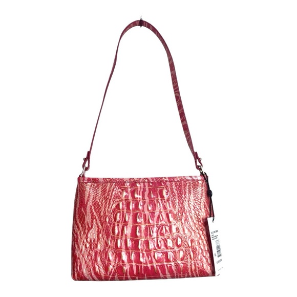 AUTHENTIC Brahmin Coral/Gold Embossed Shoulder Bag - Picture 2 of 5